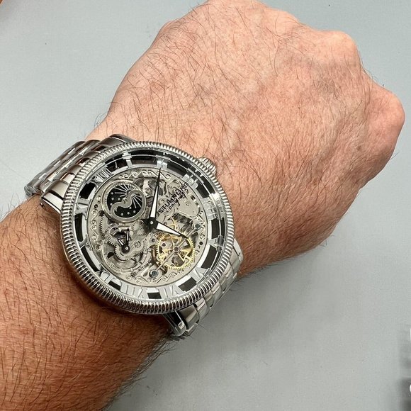 Stuhrling 3922 1 Special Reserve Automatic Dual Time Stainless Steel Men's Watch - Picture 10 of 10